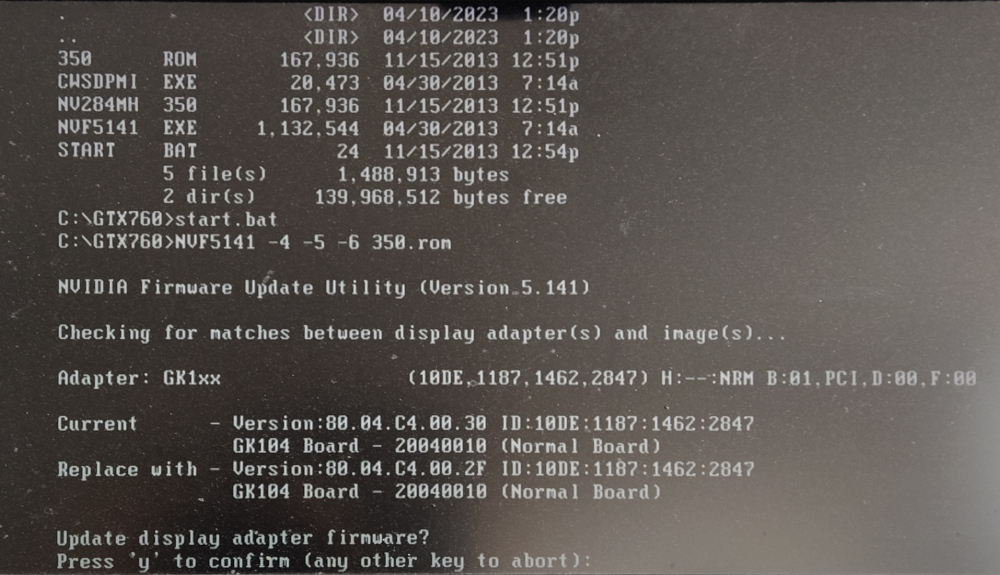 Figure 2: The firmware update on FreeDOS